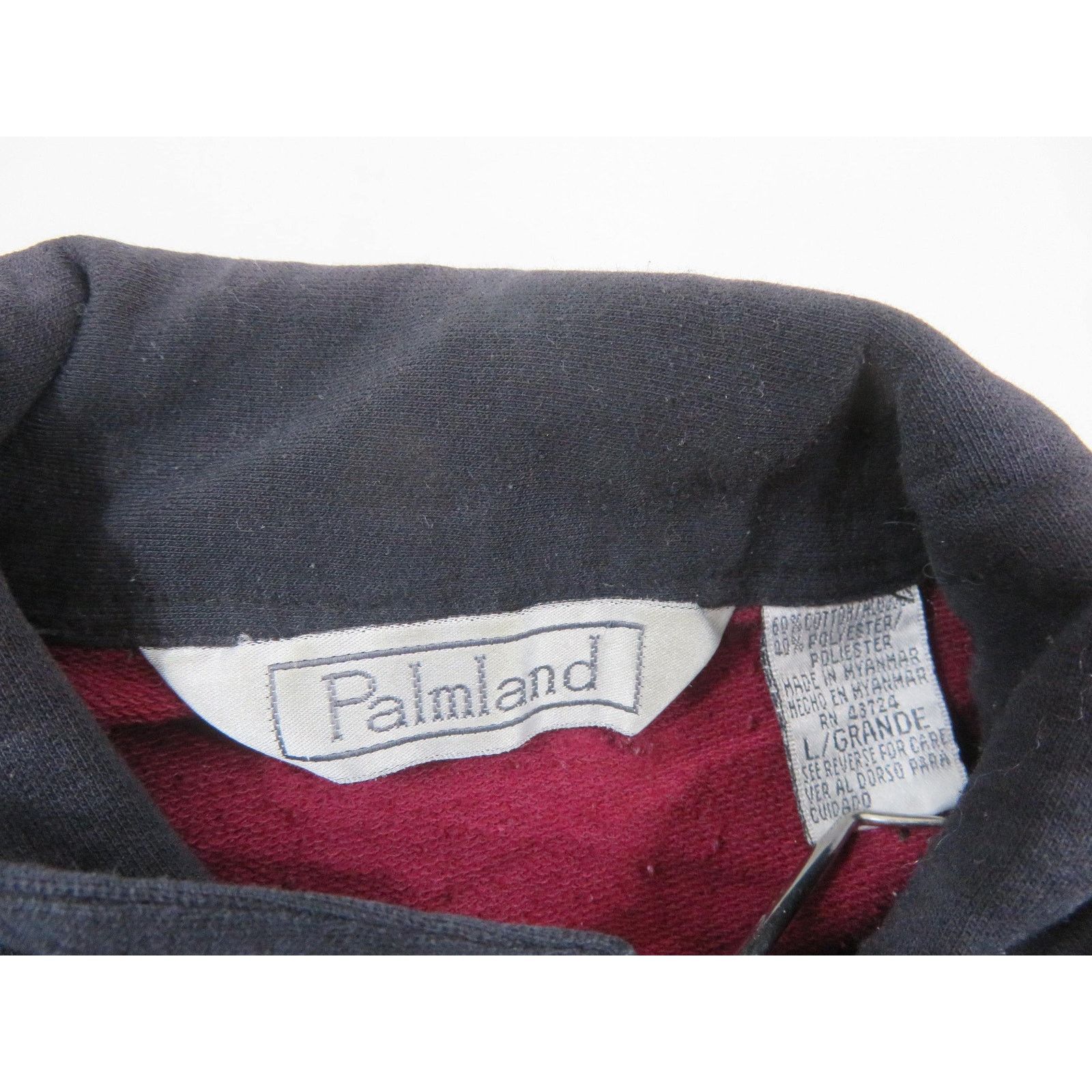 Other Palmland Shirt Golf Style Long Sleeve Burgandy Black L 1990s Size US L / EU 52-54 / 3 - 3 Thumbnail