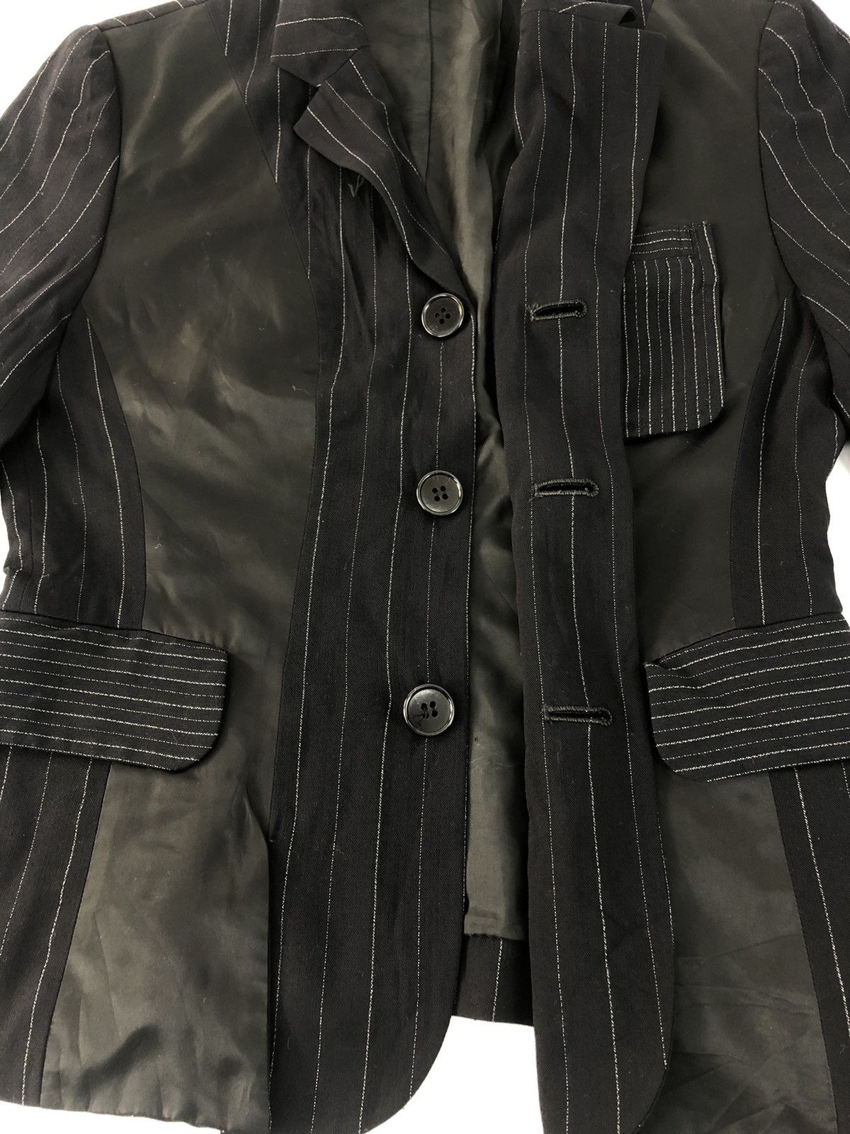 Issey Miyake × Japanese Brand Hype I.S Issey Miyake Blazer Coat Horizontal Striped Design Size M / US 6-8 / IT 42-44 - 4 Thumbnail