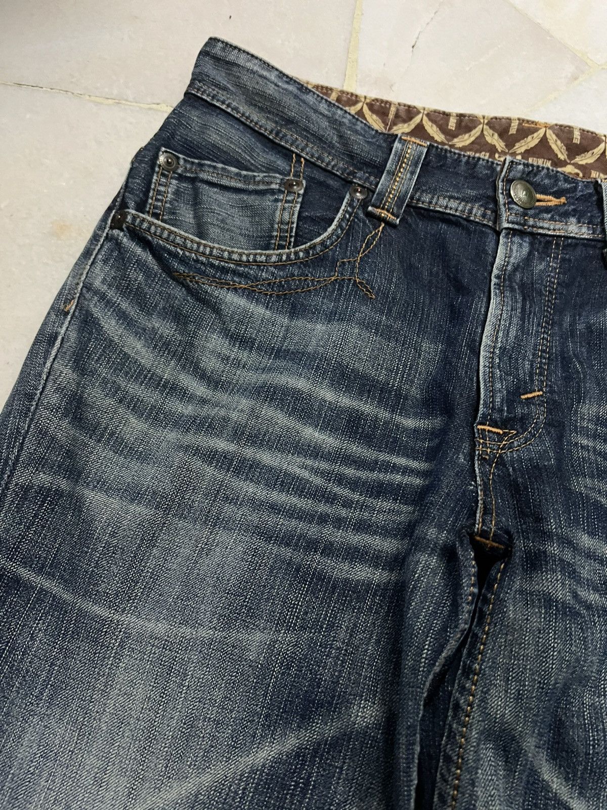Edwin × Japanese Brand × Vintage 💥Flare💥Edwin Buffalo Head Distress Jean Size US 35 - 9 Thumbnail