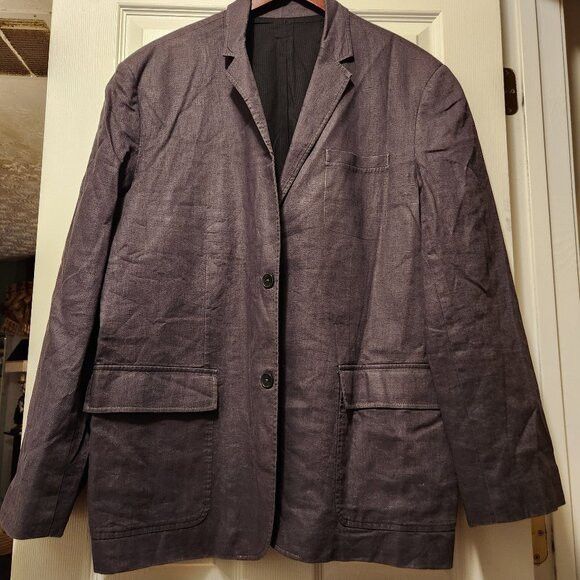 Kenneth Cole Kenneth Cole men's gray 100%linen sport coat blazer 46R Size 46R - 1 Thumbnail