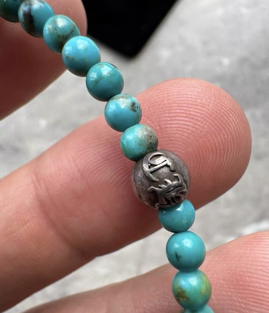 Chrome Hearts Chrome Hearts Four Silver Beads Turquoise Bracelet Size ONE SIZE - 6 Thumbnail