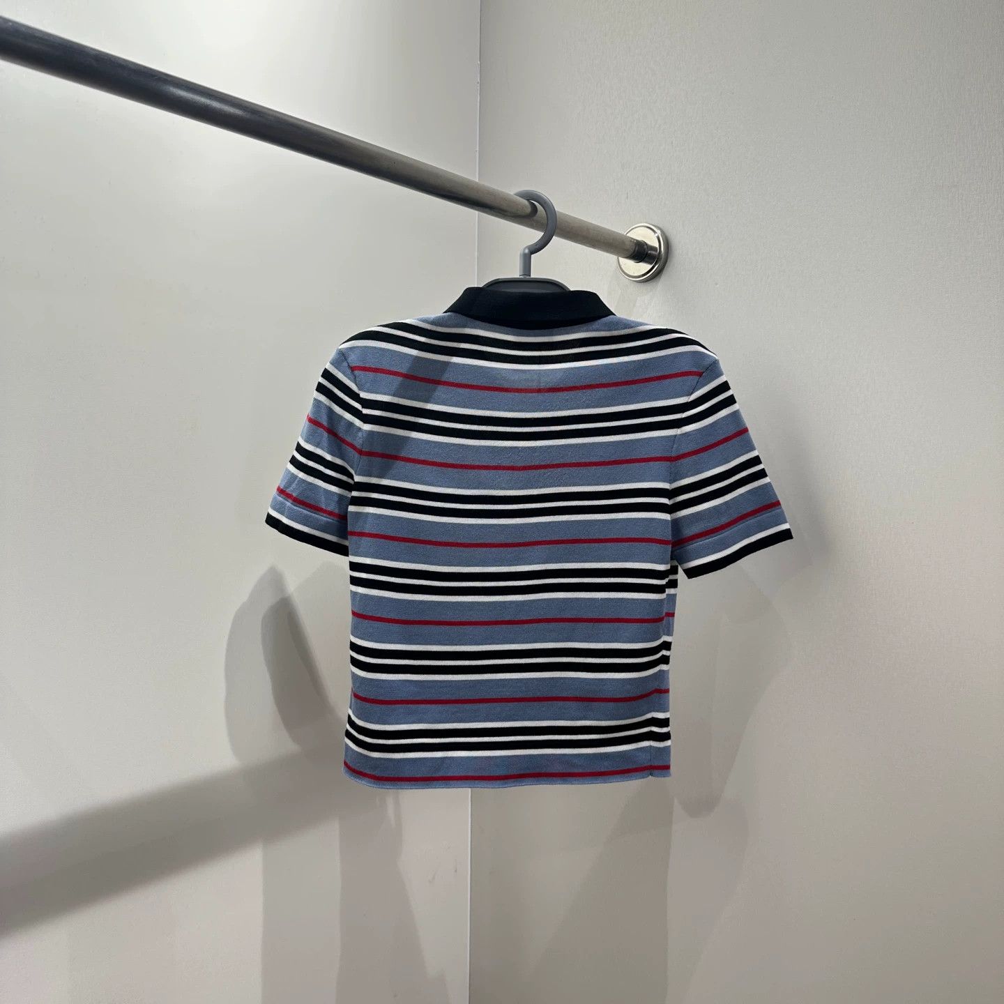 Celine Celine Triomphe Logo Stripe Polo S Cotton feb448 Size S / US 4 / IT 40 - 2 Thumbnail