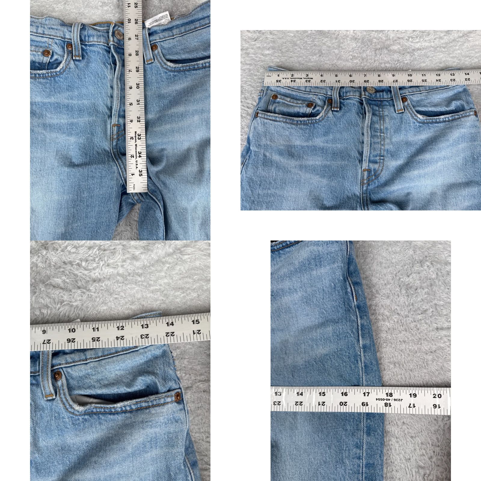 Levi's Levi's Jeans Womens 27 Blue Denim Wedgie Fit Regular Mid 26 Inseam Distressed Stretch 5-Pocket Cotton Button Zipper Denim Jeans Vintage Retro Size 27" / US 4 / IT 40 - 9 Thumbnail