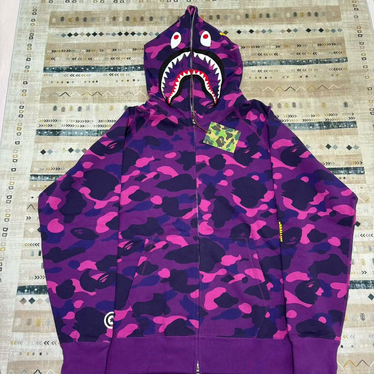 Bape COLOR CAMO SHARK FULL ZIP HOODIE Size US XL / EU 56 / 4 - 1 Thumbnail
