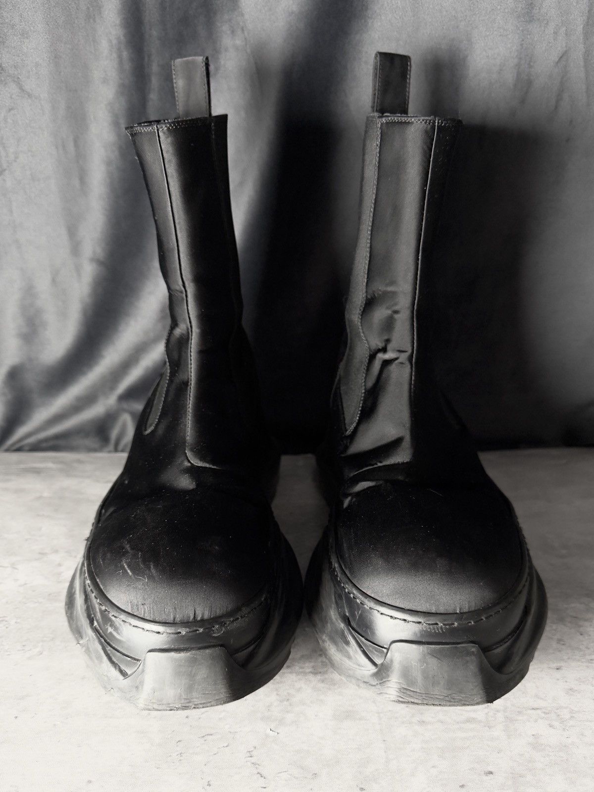 Rick Owens RICK OWENS AW21 Black Satin Beatle Abstract Nylon Boots Size US 8.5 / EU 41-42 - 2 Thumbnail