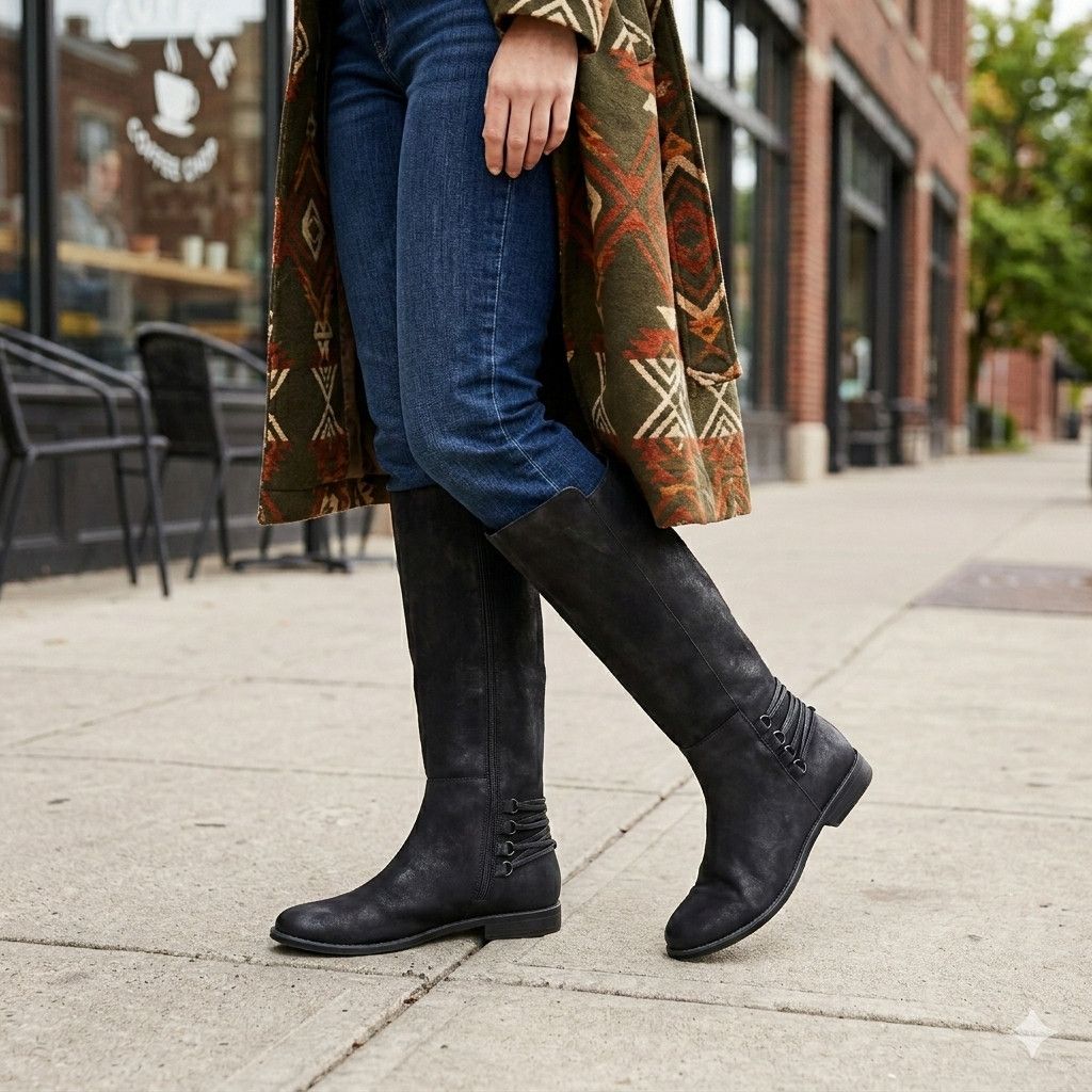 Steve Madden Steve Madden Size 9 Boots Zina Black Polished Suede Leather Size US 9 / IT 39 - 2 Thumbnail