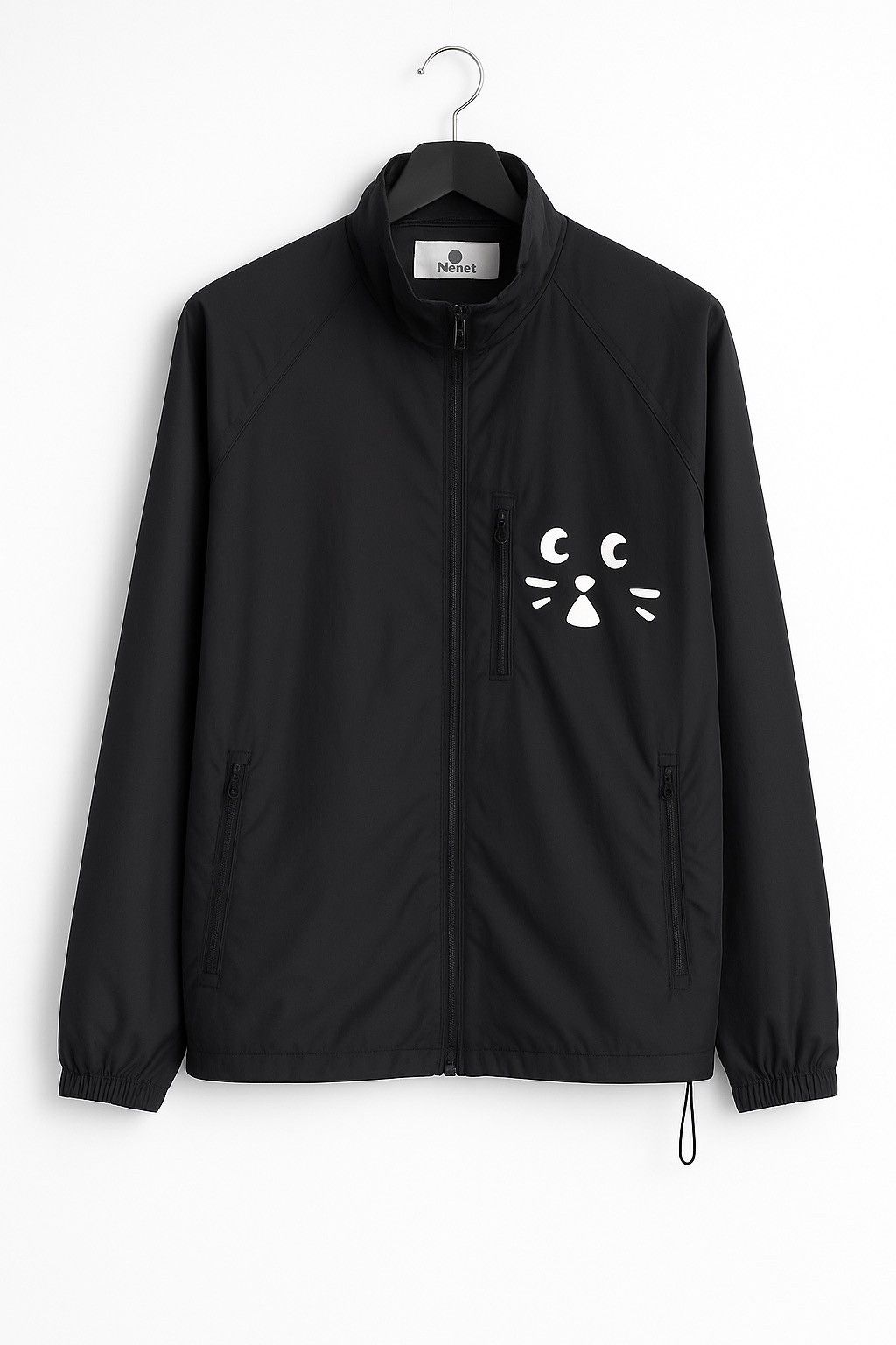 Ne-Net Ne-net Black Cat Face Nylon Windbreaker Jacket – Japan Size US M / EU 48-50 / 2 - 1 Thumbnail
