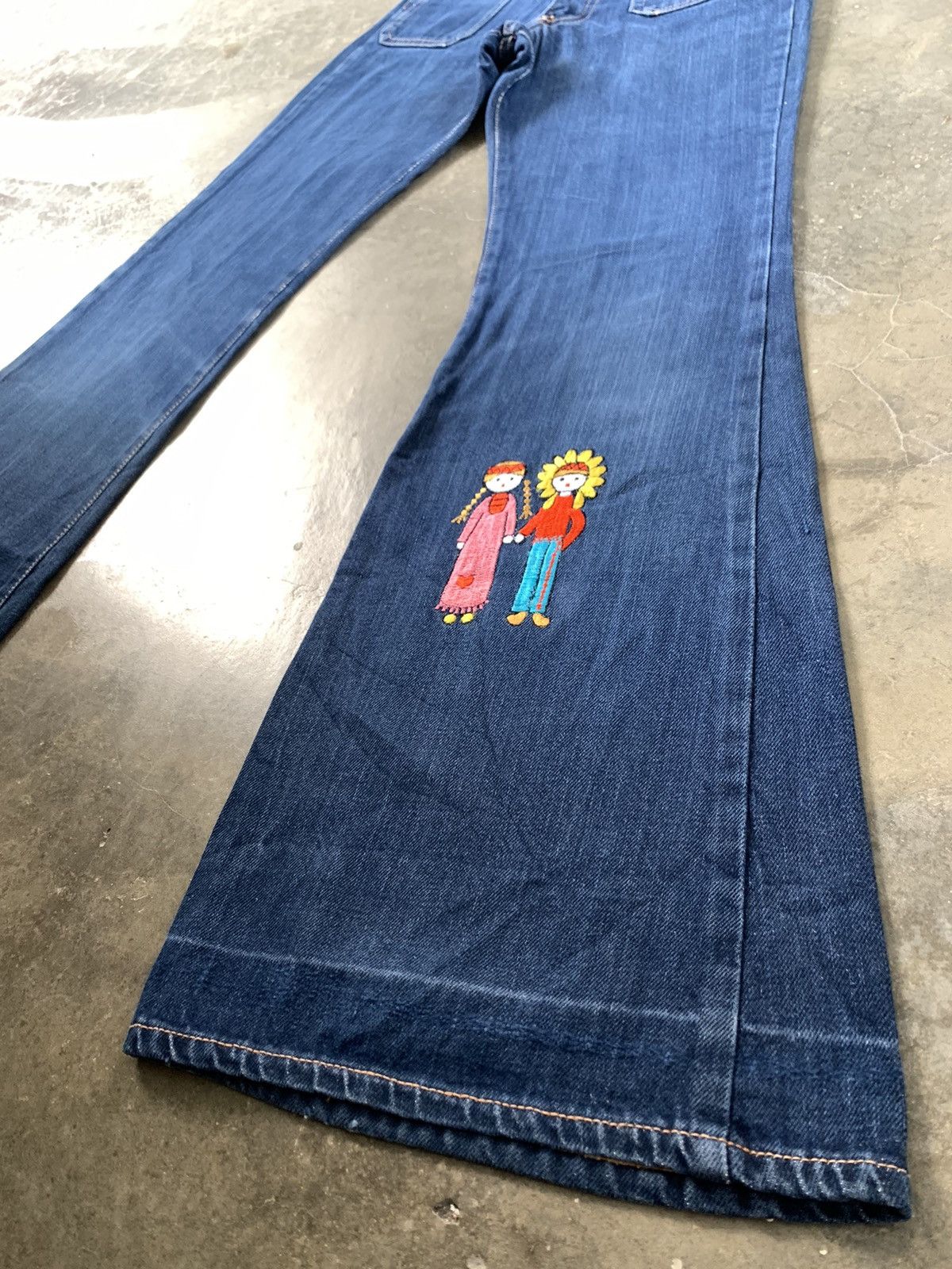 If Six Was Nine Super Flare Jeans Vintage 70's Cosmo USA Jeans Paddy Button Size US 26 / EU 42 - 3 Thumbnail