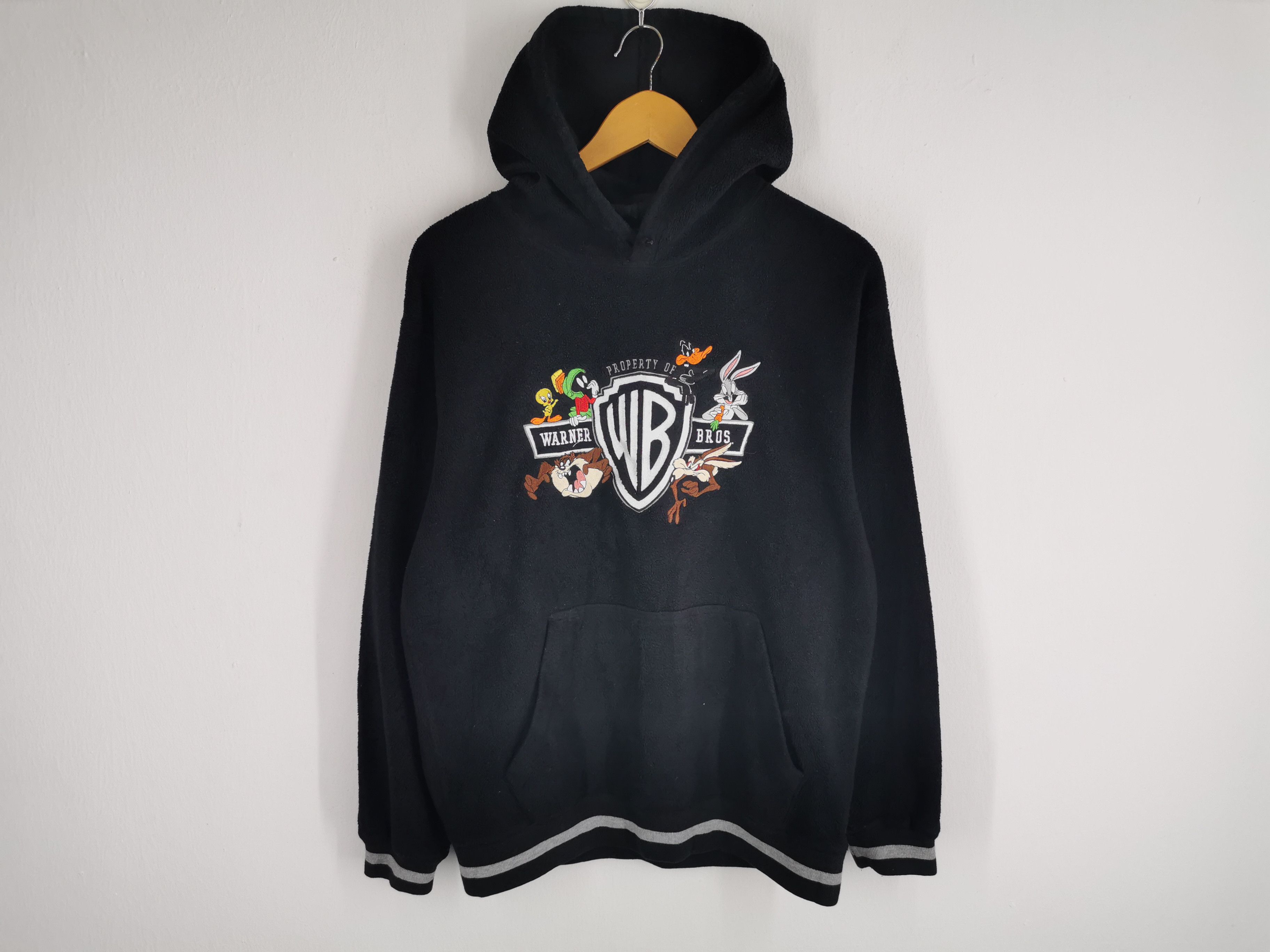 Warner Bros Vintage 90's Warner Bros Looney Tunes Fleece Hoodie Jacket Size US M / EU 48-50 / 2 - 1 Thumbnail
