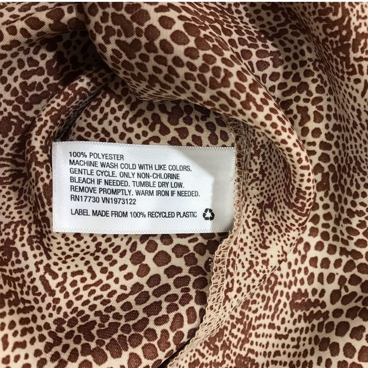 Other A New Day Brown Animal Print Collared Long Sleeve Top S Size S / US 4 / IT 40 - 4 Thumbnail
