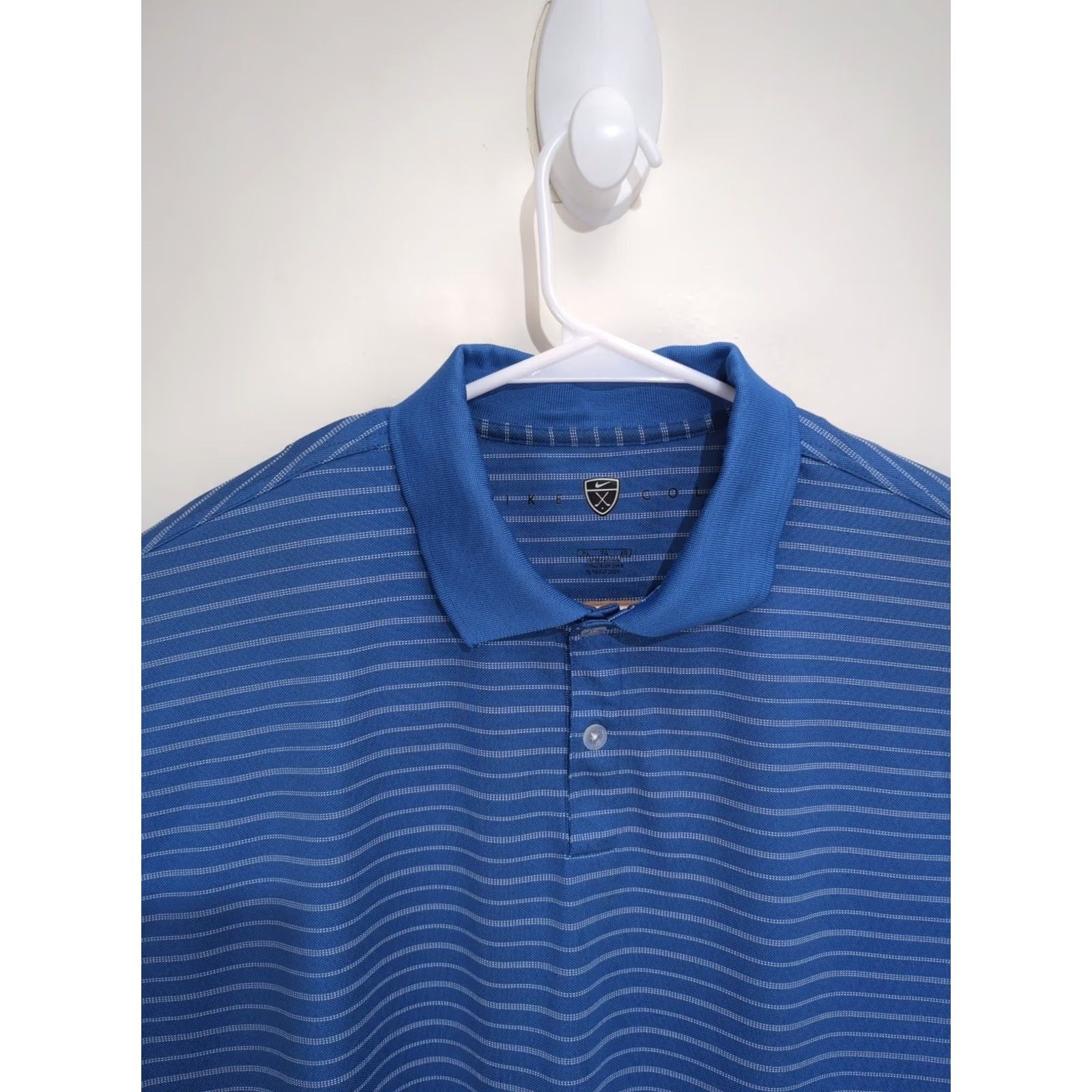 Nike NIKE GOLF Polo Shirt Short Sleeve Men XL Blue Striped Swoosh Golf Performance Moisture Wicking Breathable Embroidered Logo adidas? Size US XL / EU 56 / 4 - 4 Thumbnail