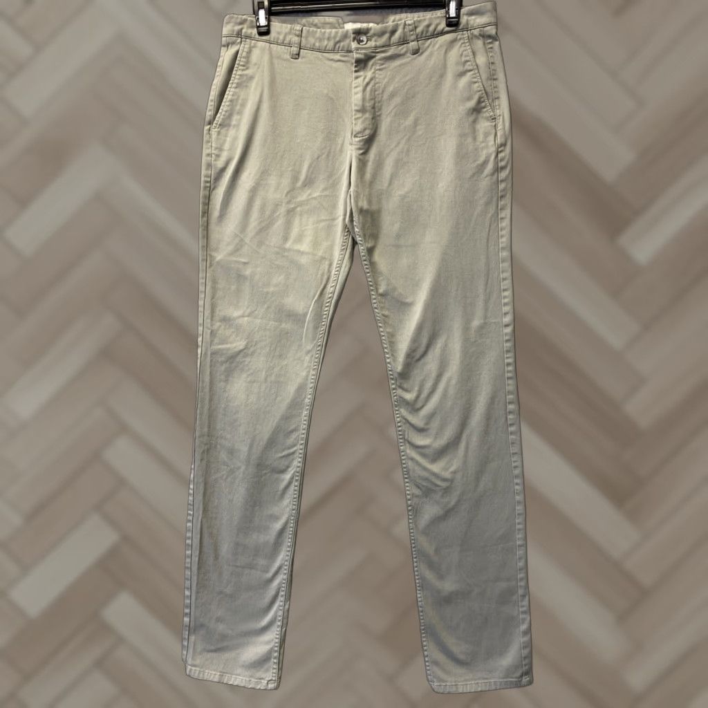 Vintage Hawker Rye Pants Men's 35x36 Sage Green Chino Flat Front Regular Straight Pockets Cotton Blend 0401 Size US 35 - 1 Thumbnail