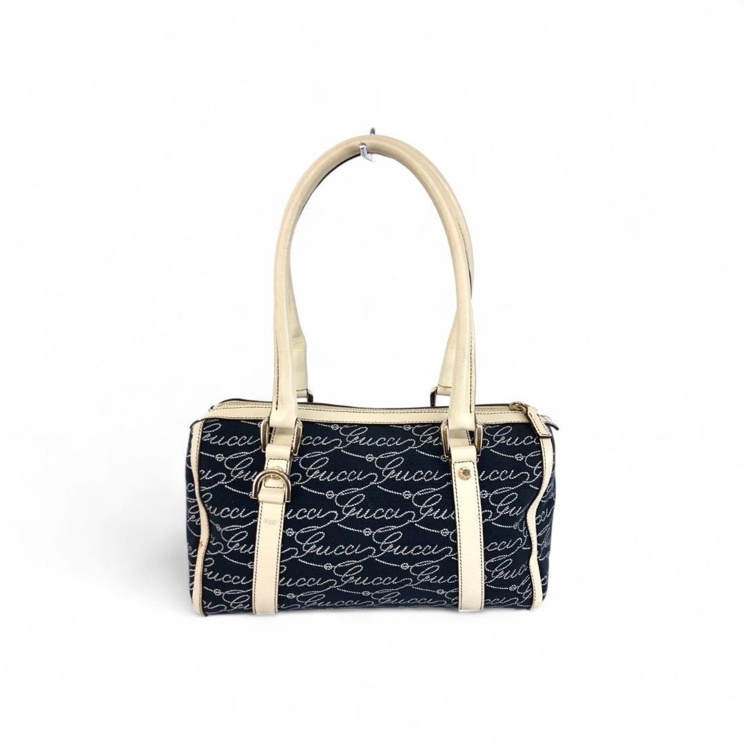 Gucci Gucci - Navy Monogram Handbag Shoulder Bag Blue Size ONE SIZE - 1 Thumbnail