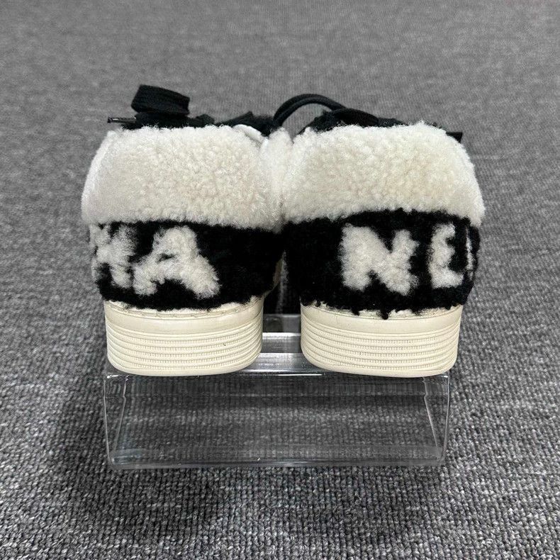 Chanel Black and White Faux Fur Sneakers -2505 Size US 6 / IT 36 - 5 Thumbnail