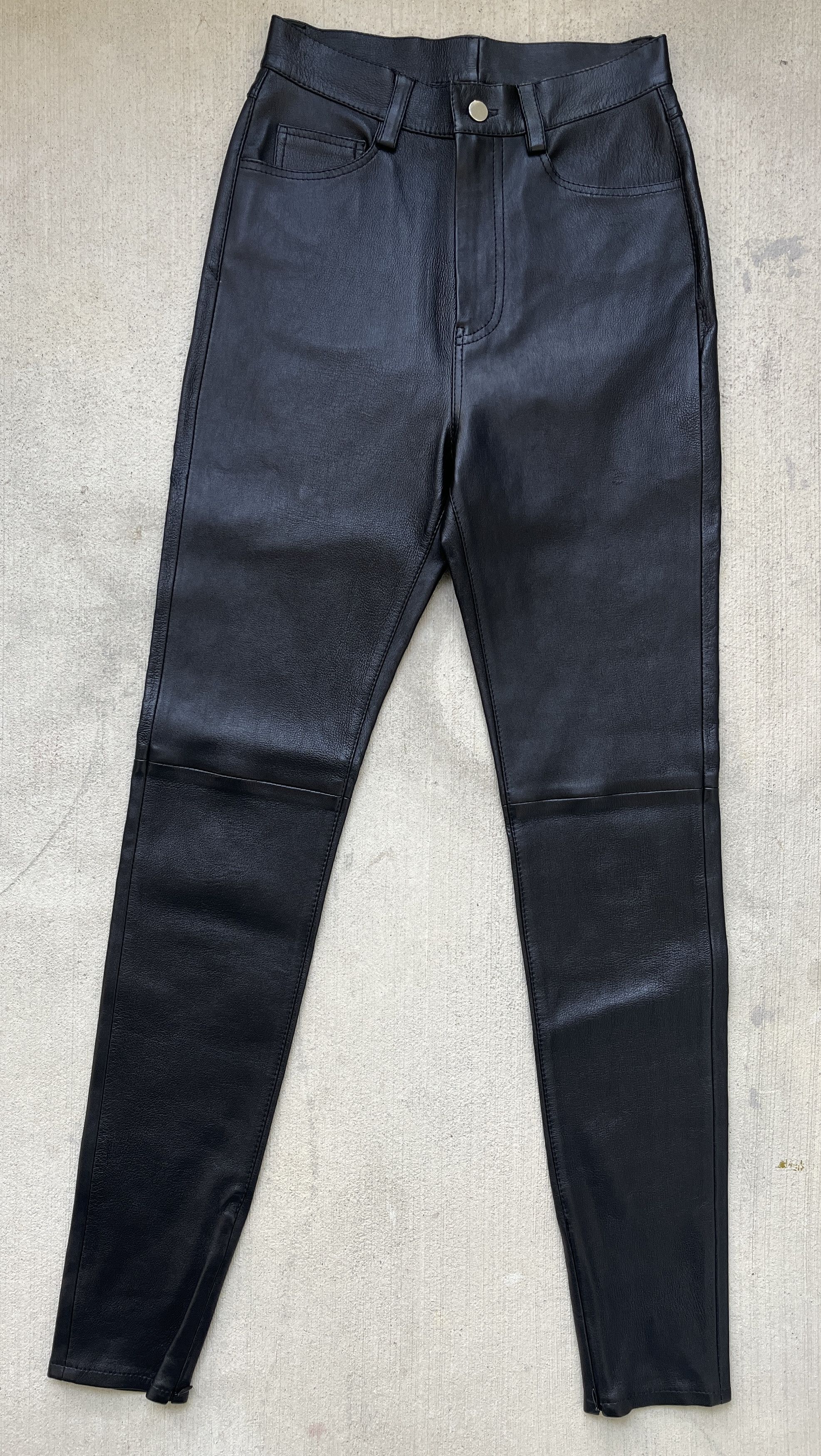 image of John Elliott Leather Ryder Hi Rise Pants Black Size Small, Women's