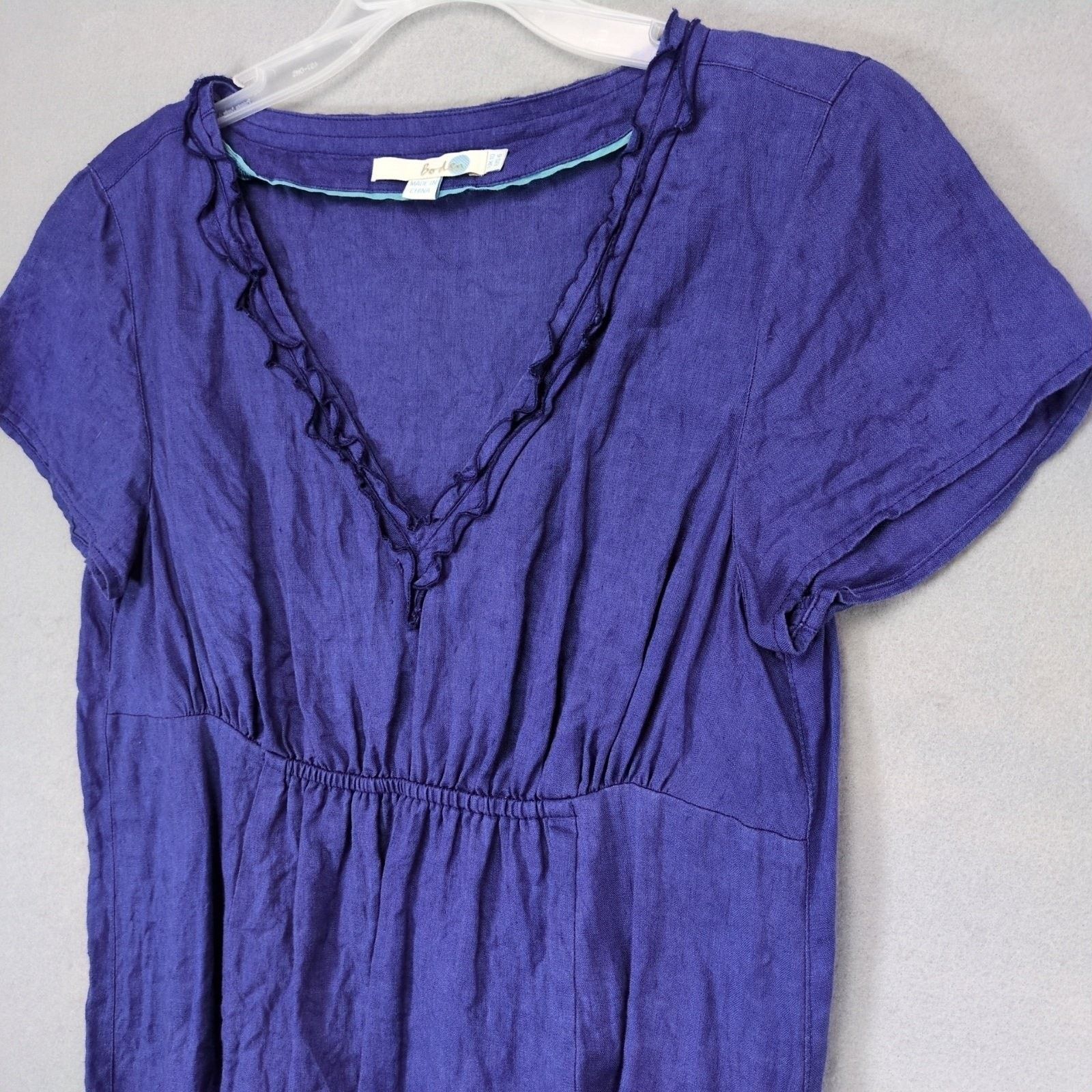 Boden Boden Women's 6 100% Linen Purple Babydoll Tunic Top Size M / US 6-8 / IT 42-44 - 4 Thumbnail