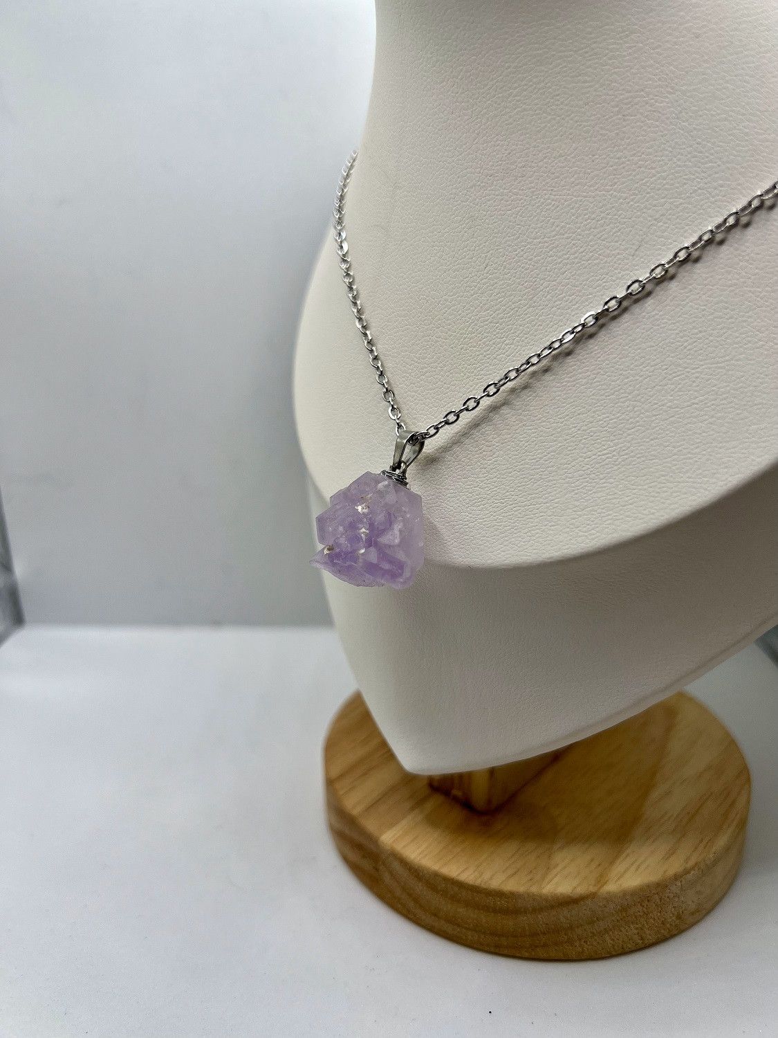 Handmade Amethyst Silver Chain Necklace Size ONE SIZE - 2 Thumbnail