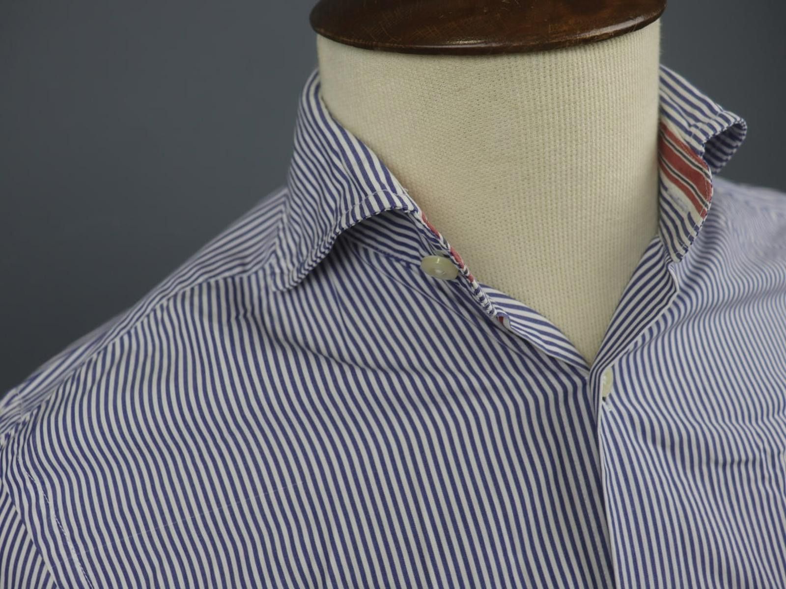 Designer Hackett London Blue White Striped 100% Shirt Size S Size US S / EU 44-46 / 1 - 5 Thumbnail