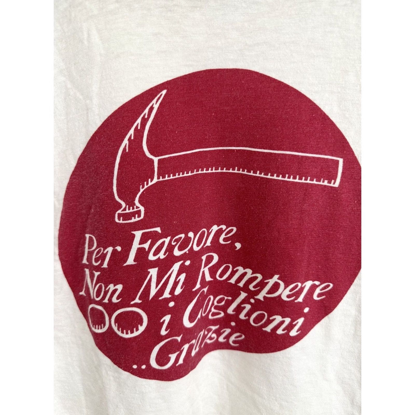 Vintage VINTAGE 70s Italian Funny T-Shirt S White Mens Size US S / EU 44-46 / 1 - 3 Thumbnail