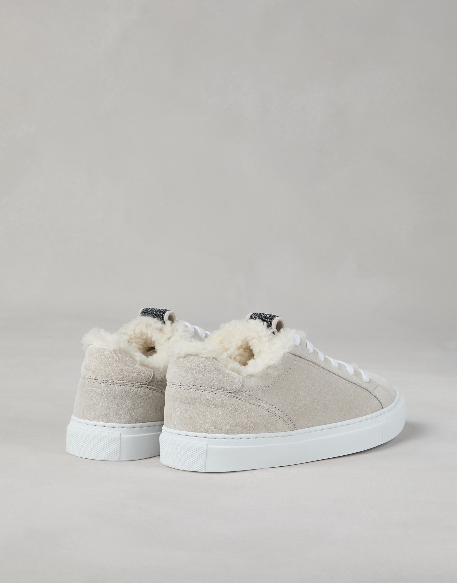 Brunello Cucinelli o1la1rc1a1025 Suede Sneakers in Ivory Size US 11 / IT 41 - 2 Thumbnail