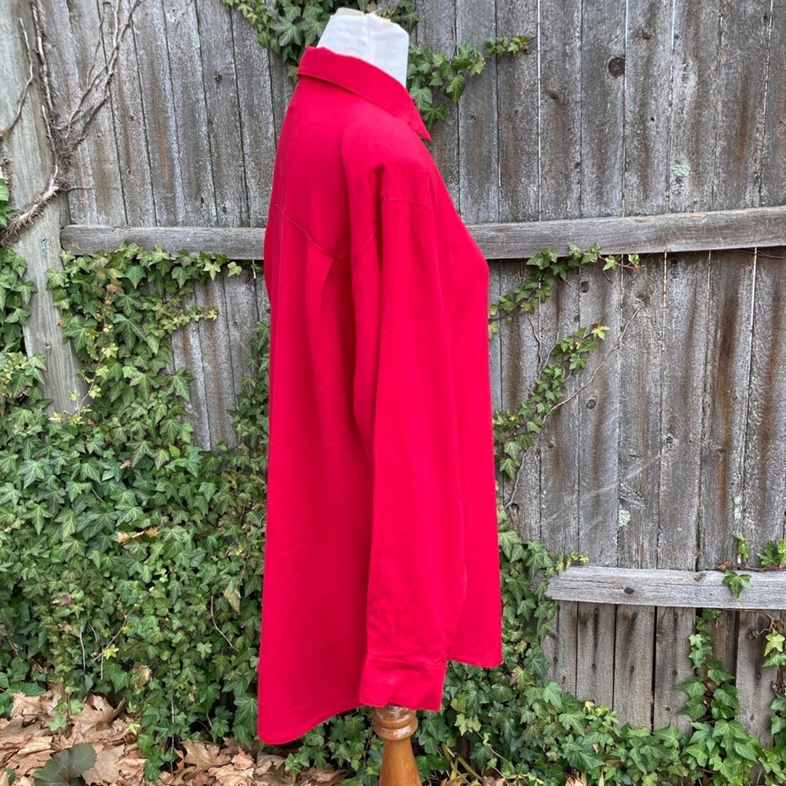 Vintage VTG Scarlet Red Blouse New Wave PRH Basics Valentines M Size M / US 6-8 / IT 42-44 - 5 Thumbnail