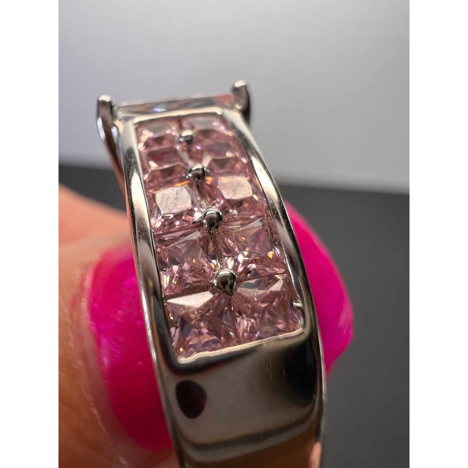 Other Pink and white CZ rhodium over sterling silver ring size 9 Size ONE SIZE - 6 Thumbnail