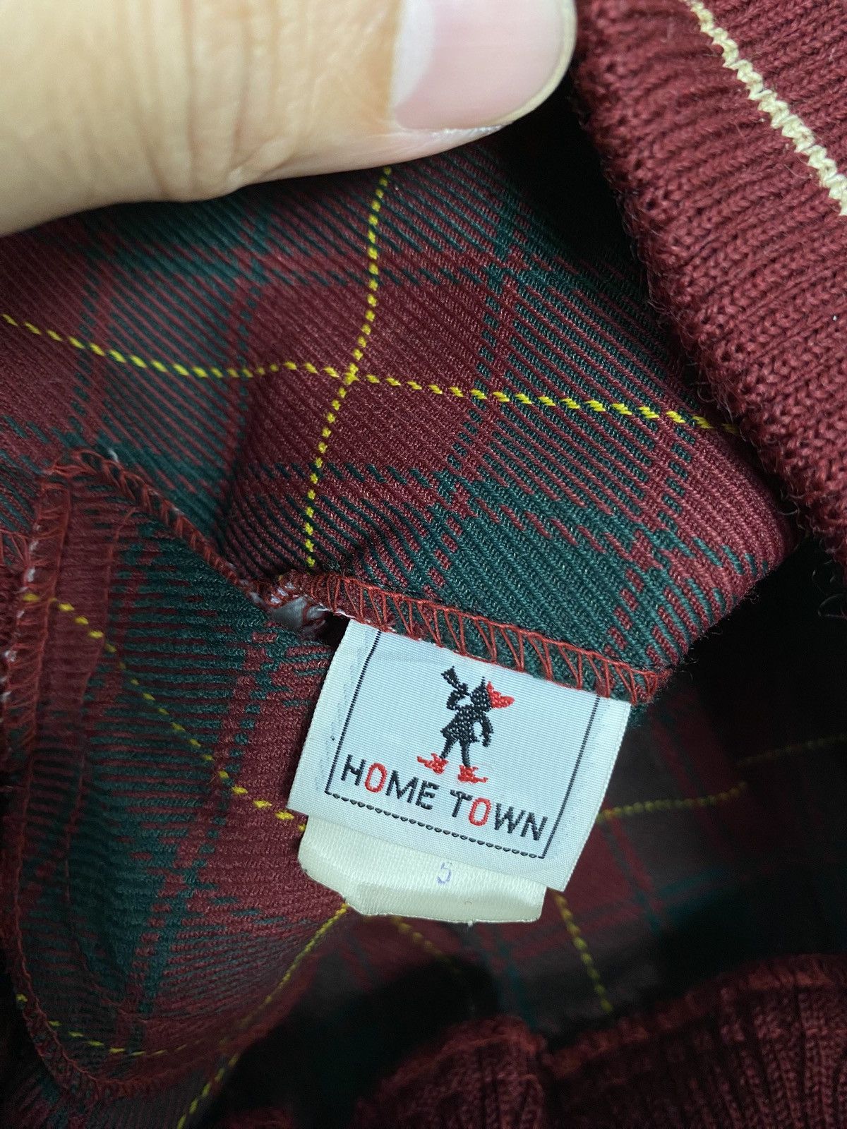 Japanese Brand Rare‼️ Vintage Home Town Plaid Varsity Jacket for Kids Size US XXS / EU 40 - 4 Thumbnail