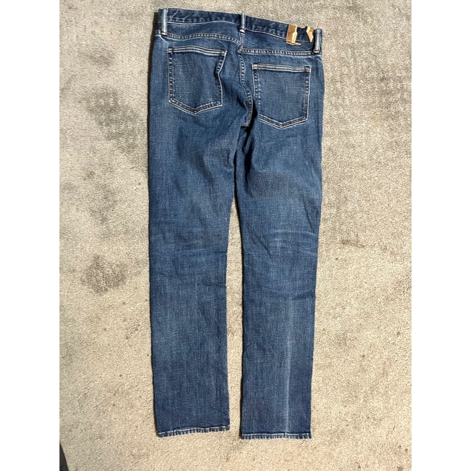 Gap Gap Slim Fit Jeans Men's 30x32 Straight Leg Solid Blue 5-Pocket Destroyed Distre Size US 30 / EU 46 - 6 Thumbnail
