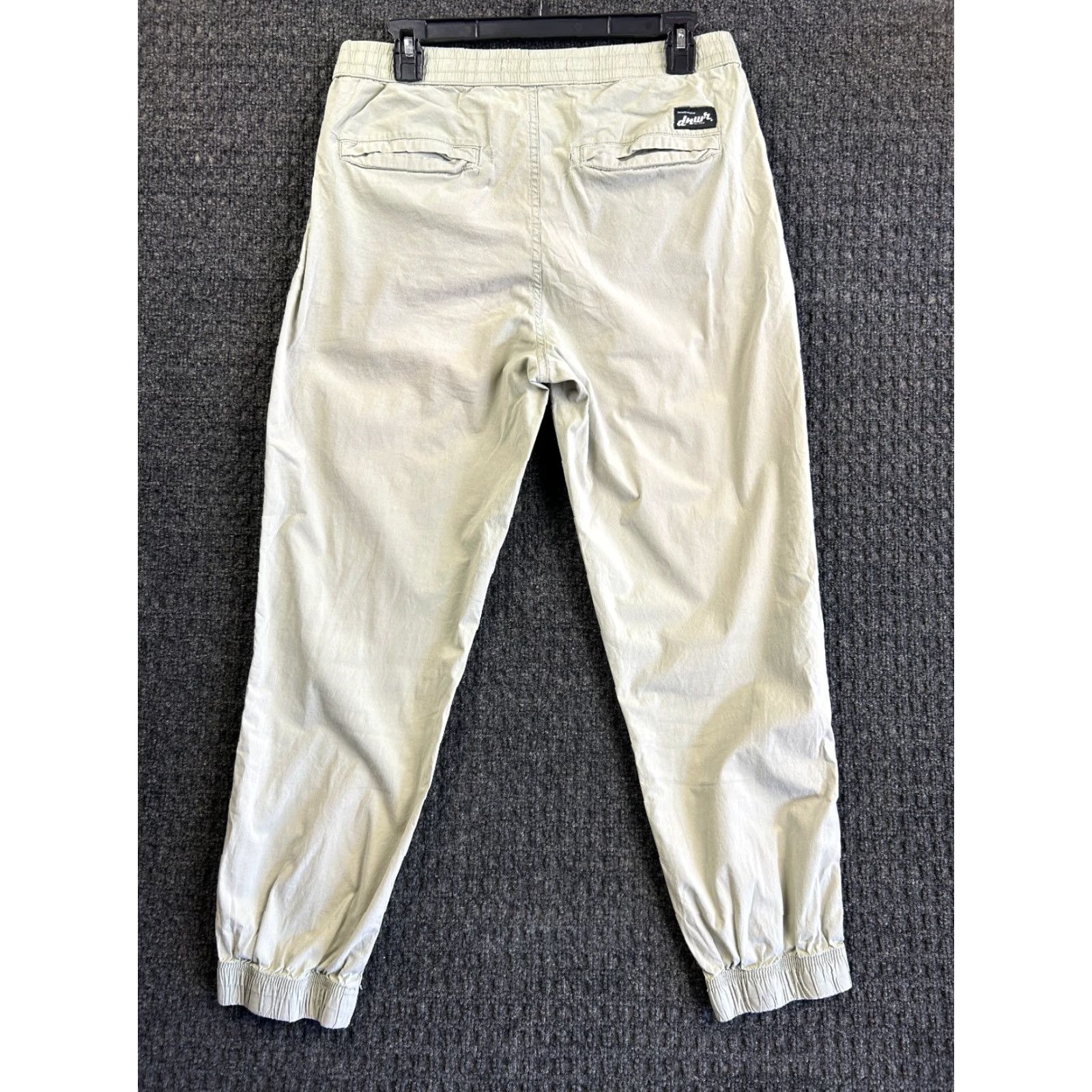 Zara ZARA DNWR Denimwear Joggers Pants Mens M 31 Green Drawstring Solid Casual Travel Regular Slim Tapered Logo Pockets Cotton Light Green 90s City Hipster Size US 31 - 4 Thumbnail
