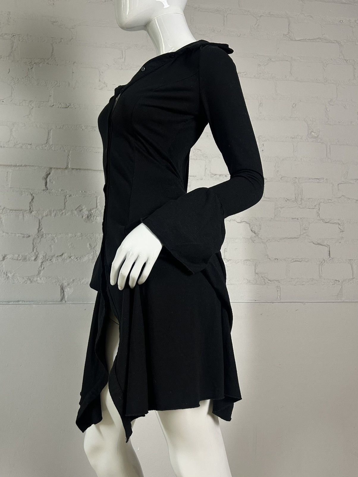 Vintage Italian black draped tunic dress Size S / US 4 / IT 40 - 4 Thumbnail