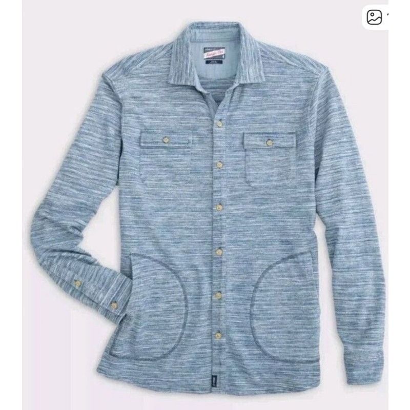 johnnie-O Johnnie-o Men's Peterman Heavy Cotton Shacket in Indigo, M Size US M / EU 48-50 / 2 - 2 Thumbnail