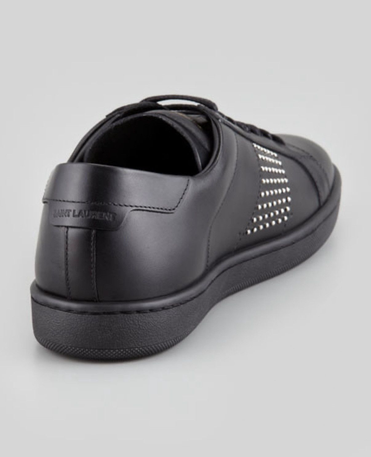 Saint Laurent YSL Leather Studded Accents Sneakers