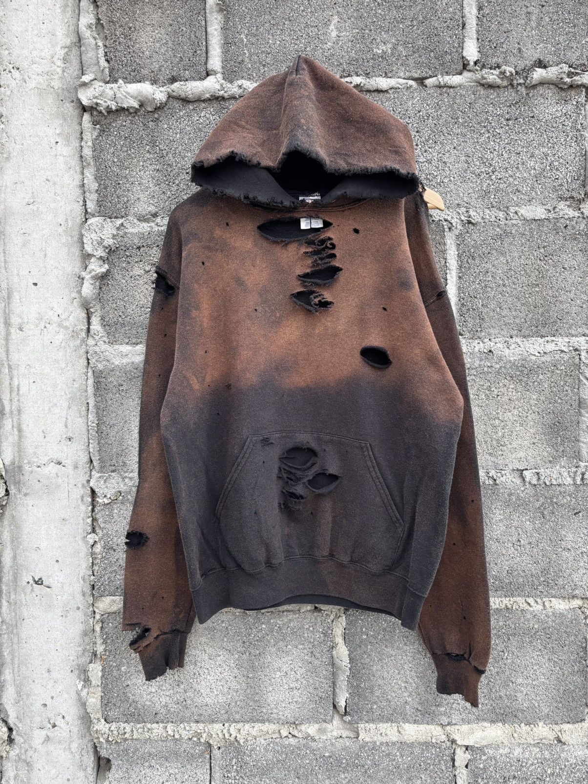 Vintage Thrashed Faded 2Tone Hoodie Distressed Size US M / EU 48-50 / 2 - 3 Thumbnail