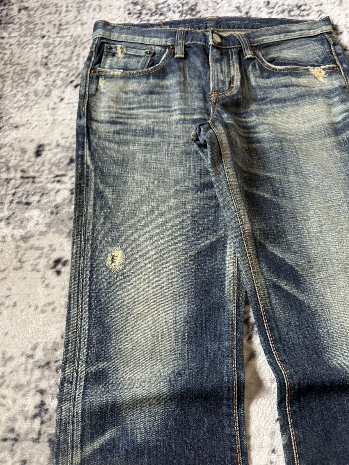 Edwin Edwin Fuga Style 503 Patina Fade Wash Whiskers Jeans Size US 28 / EU 44 - 4 Thumbnail