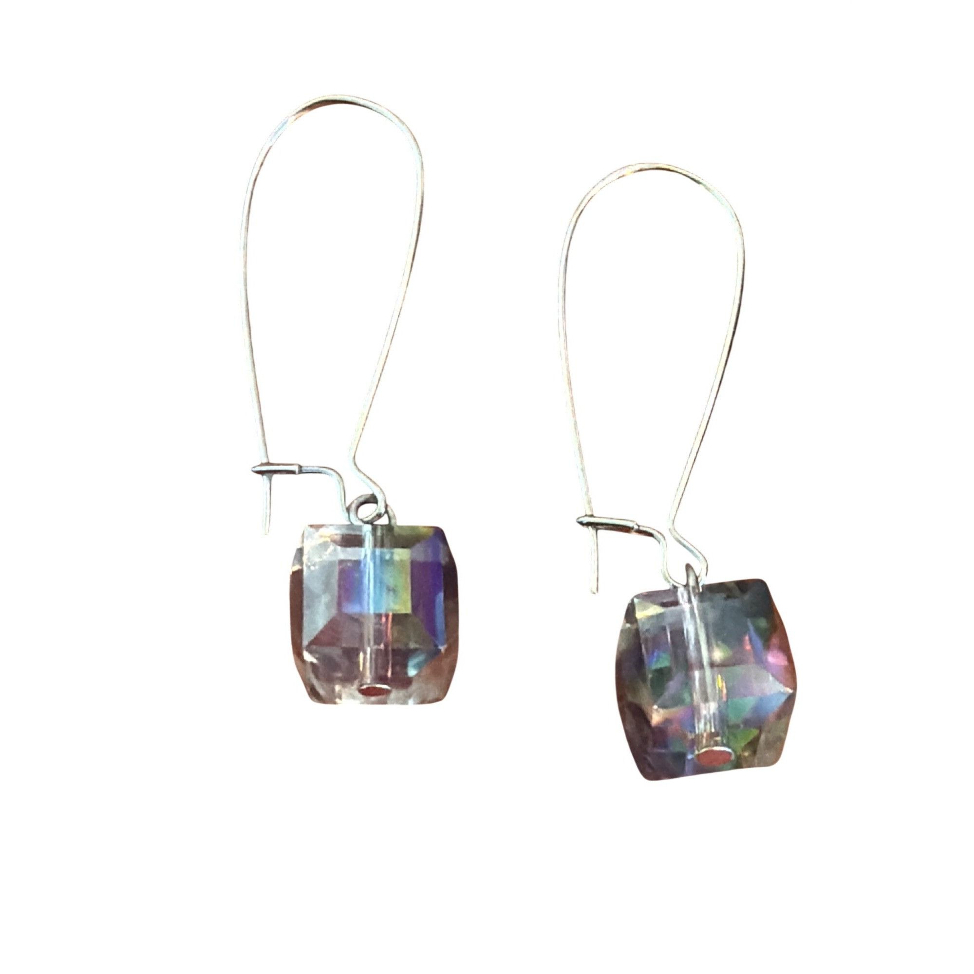 Swarovski Silver Tone Hook Earrings Swarovski Crystal Aurora Borealis Size ONE SIZE - 1 Thumbnail
