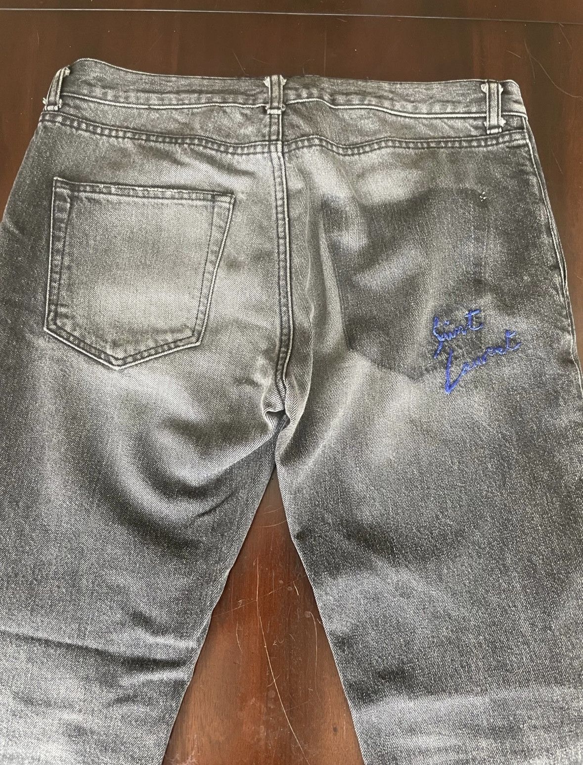 Saint Laurent Paris Embroidered Jeans Size US 31 - 8 Thumbnail