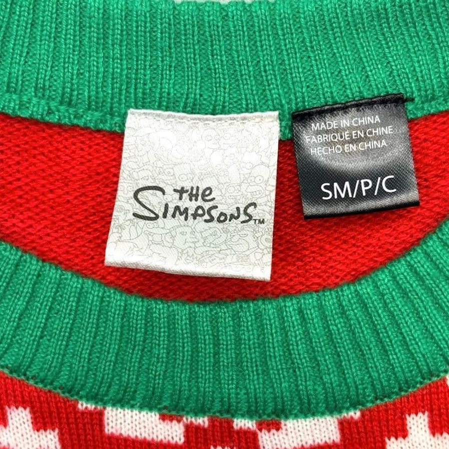 Vintage VINTAGE The Simpsons Red Green Fair Isle Ugly Christmas Sweater Homer Santa Hat Size S Size US S / EU 44-46 / 1 - 5 Thumbnail