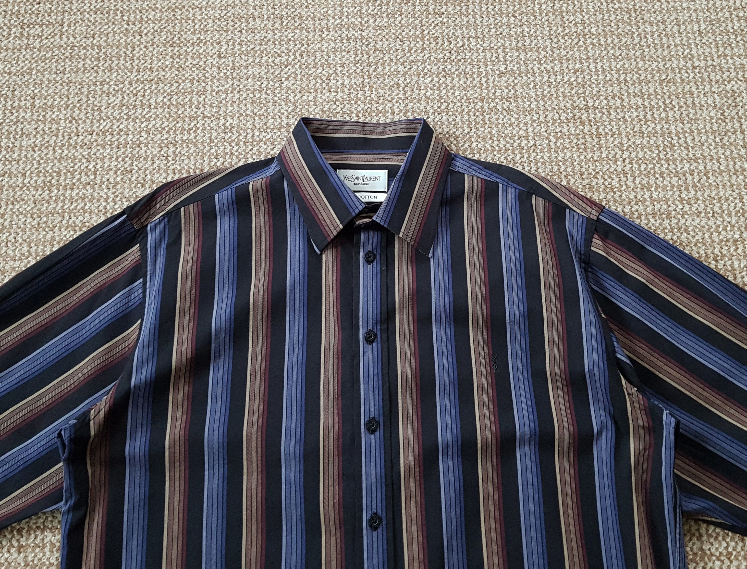 Yves Saint Laurent Vintage YSL Yves Saint Laurent Stripe Shirt sz L Size US L / EU 52-54 / 3 - 2 Thumbnail