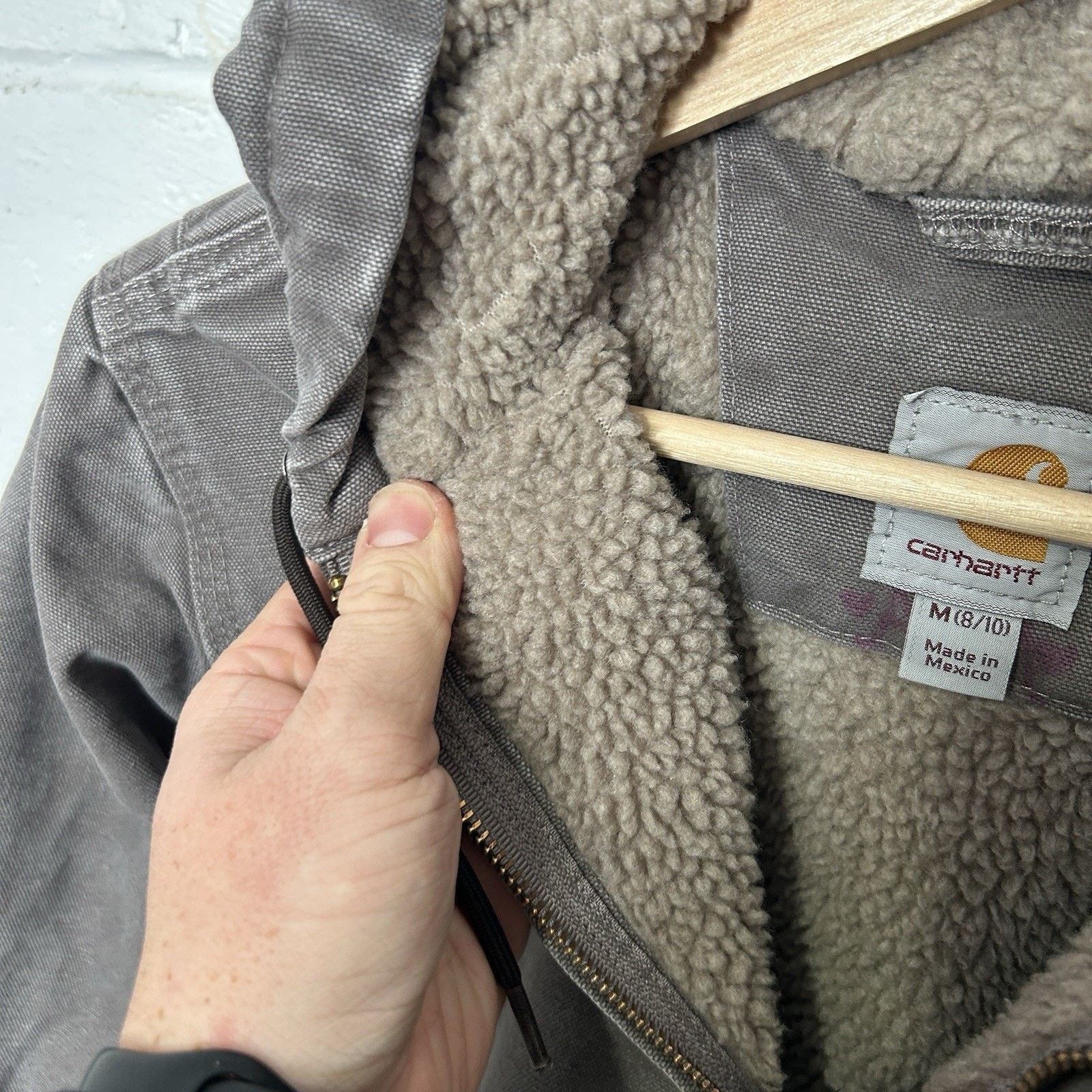 Carhartt Y2K Carhartt Sherpa-Lined Hooded Detroit Jacket “Gray” WJ141 Size M / US 6-8 / IT 42-44 - 10 Thumbnail