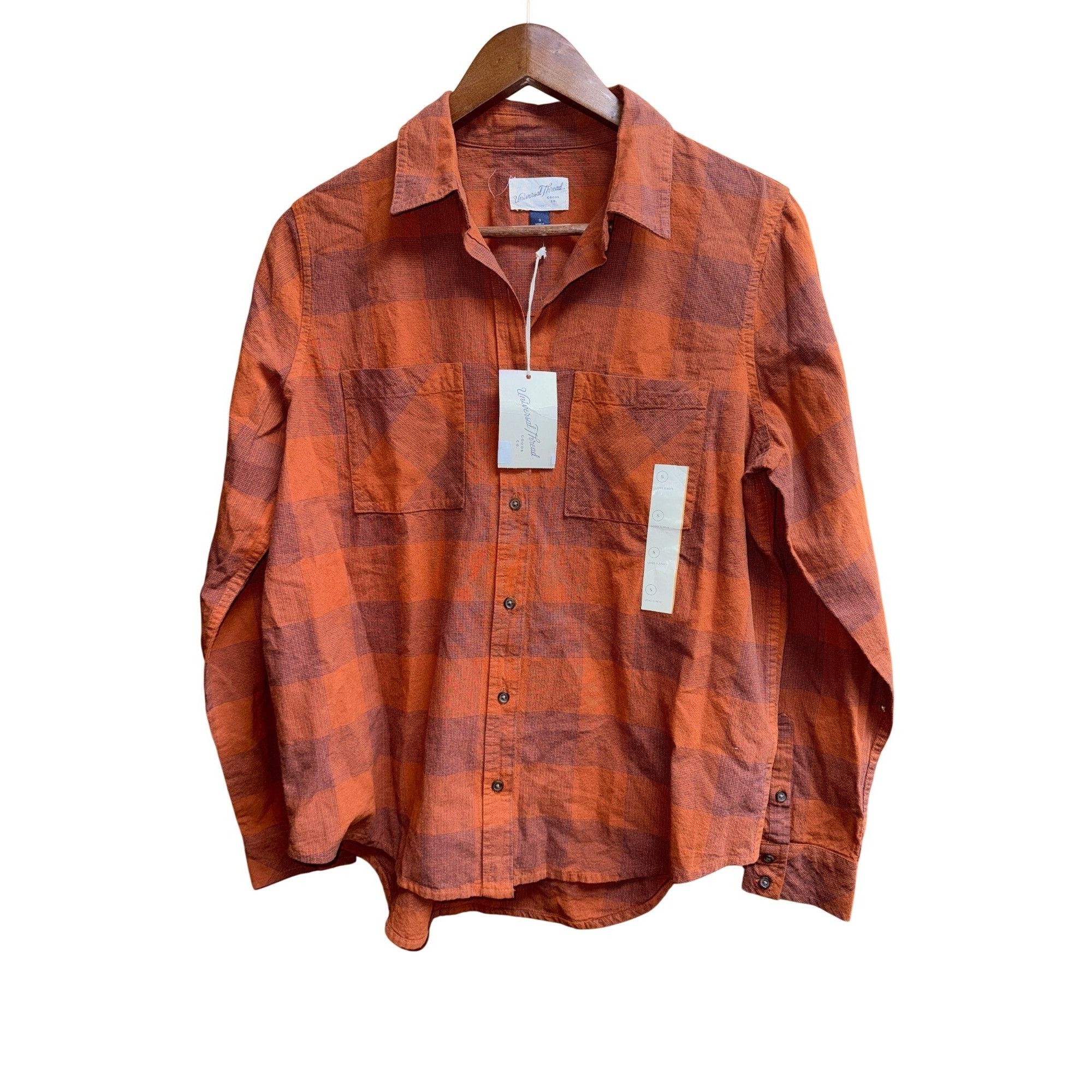 Other Plaid Long-Sleeve Orange Cotton Flannel Shirt from Universal Size S / US 4 / IT 40 - 6 Thumbnail