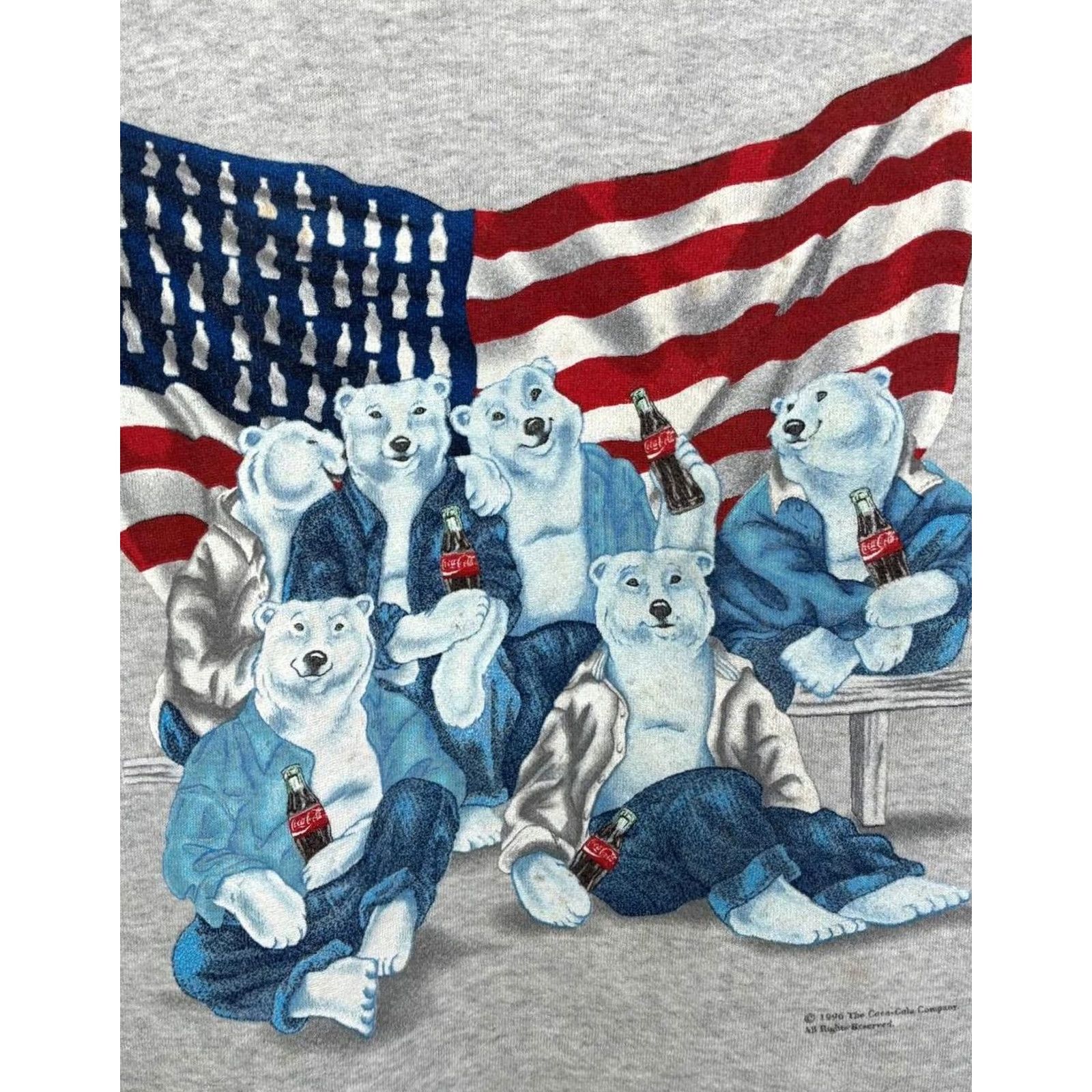 Vintage Vintage Coca-Cola Polar Bear Made in USA Sweatshirt Size L VTG 1996 Size US L / EU 52-54 / 3 - 6 Thumbnail