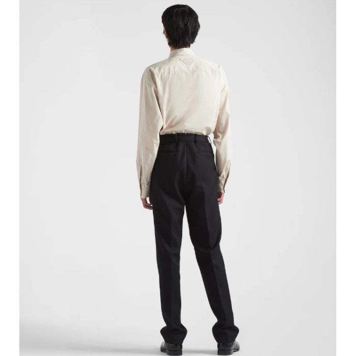Prada o1bcso1str1025 Popeline Shirt With Print in Beige Size US S / EU 44-46 / 1 - 5 Thumbnail
