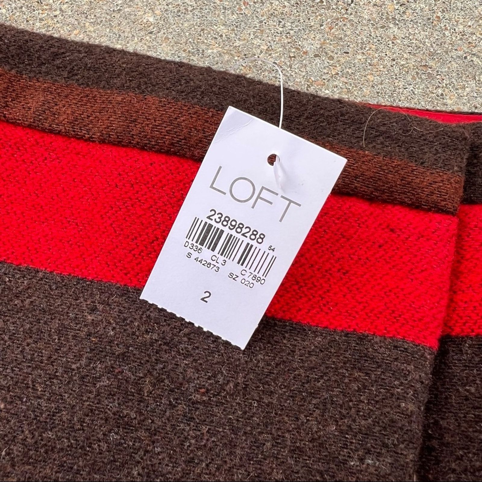 Loft Ann Taylor Loft Wool Striped Pink Red Wrap Mini Skirt 2 NWT Size 26" / US 2 / IT 38 - 4 Thumbnail