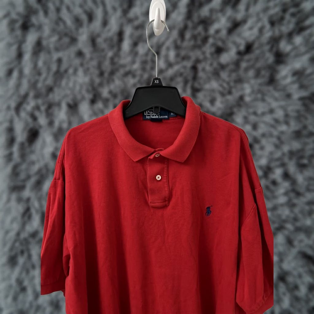 Polo Ralph Lauren VINTAGE Polo Ralph Lauren Shirt XL Mens Red Cotton Short Sleeve Blue Pony Decade 90s Golf Casual Size US XL / EU 56 / 4 - 1 Thumbnail