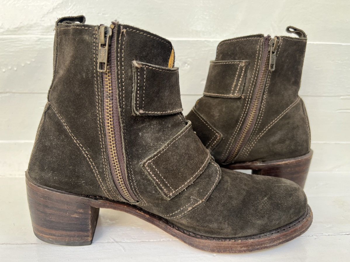 Frye Frye Sabrina Double Buckle Fatigue Leather Suede Boots Size US 10 / IT 40 - 9 Thumbnail