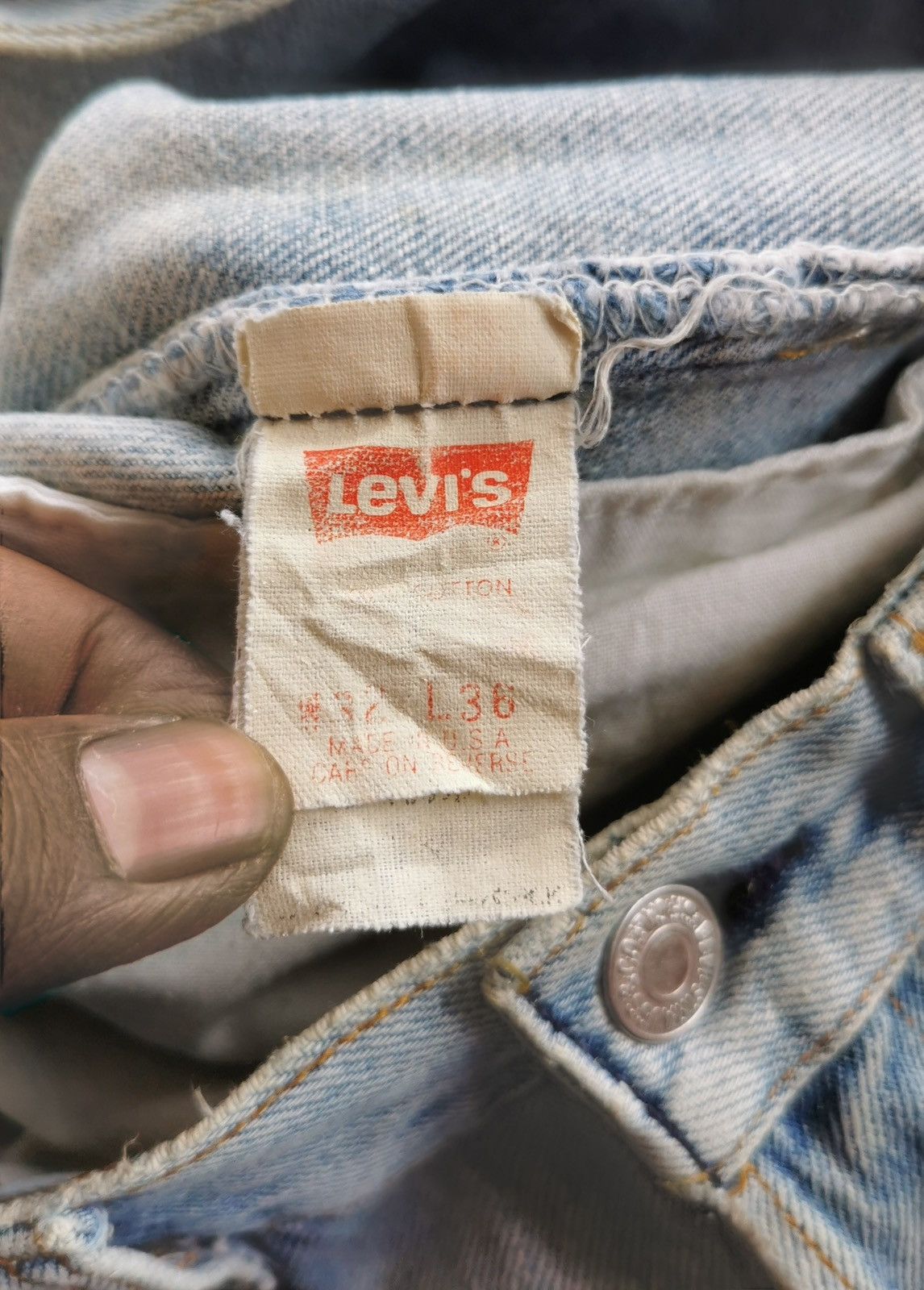 Levi's Size 30x30.5 Levis Vintage 90s Distressed Jeans Size US 30 / EU 46 - 3 Thumbnail