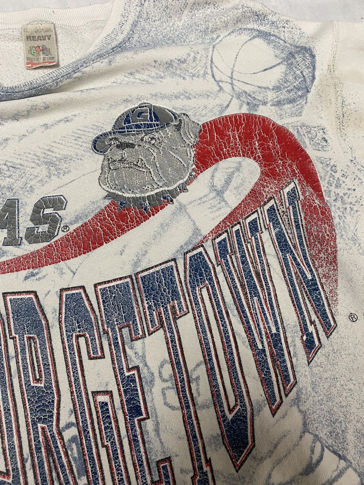 Vintage Vintage 90s Georgetown Hoyas Grail Basketball AOP Sweater XL Size US XL / EU 56 / 4 - 6 Thumbnail