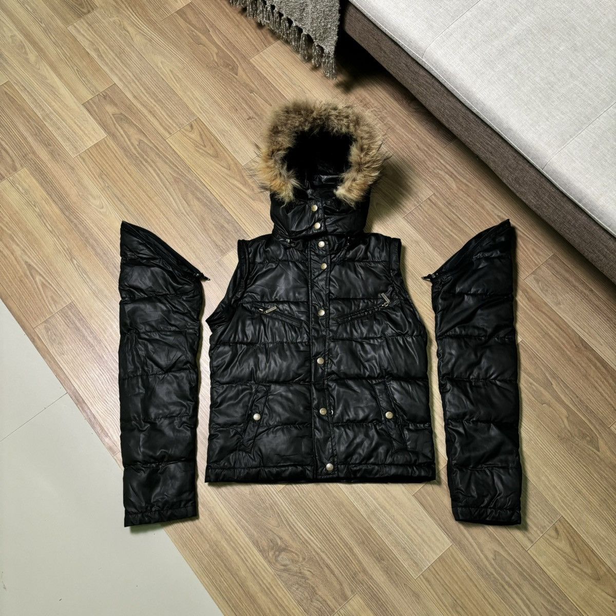 14th Addiction × If Six Was Nine × Le Grande Bleu (L.G.B.) CecMcBee Fur jacket/vest Puffer down puffer LGB ifsixwasnine Size M / US 6-8 / IT 42-44 - 2 Thumbnail