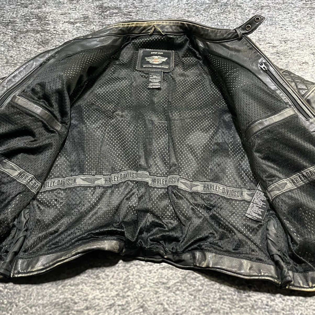 Harley Davidson VINTAGE HARLEY DAVIDSON TIFTON BIKER GRUNGE LEATHER JACKET Size US L / EU 52-54 / 3 - 11 Thumbnail