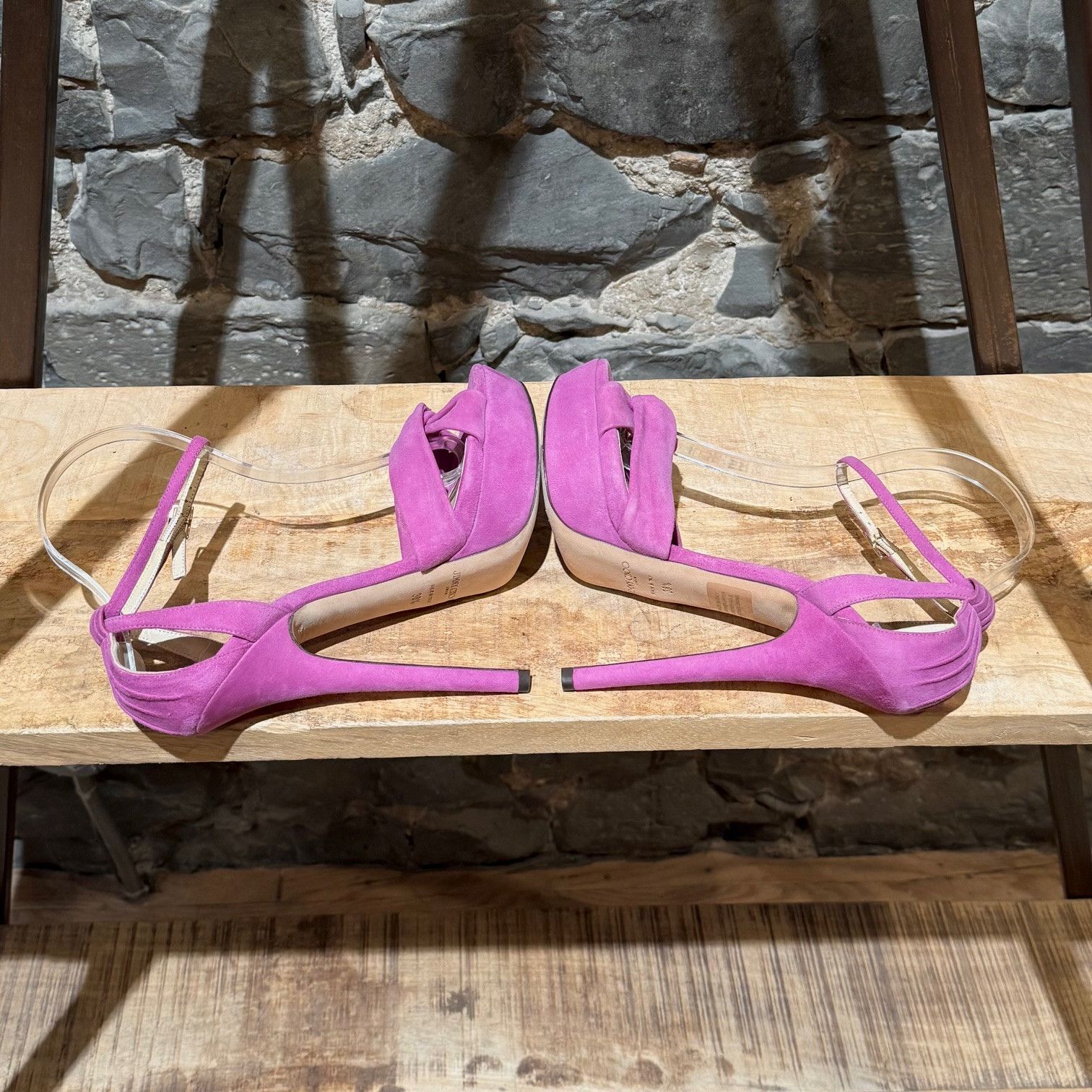 Jimmy Choo Jimmy Choo Purple Suede Greta Platform Sandals Size US 8.5 / IT 38.5 - 8 Thumbnail